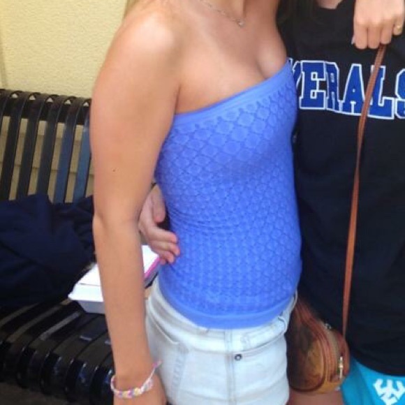 Free people strapless blue top - Picture 3 of 3